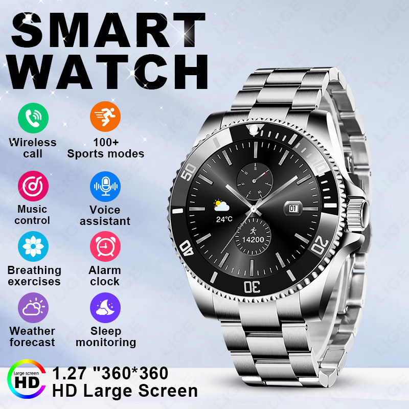 Luxury Watch On Wrist - Smartwatch LIGE 2026 z ekranem HD