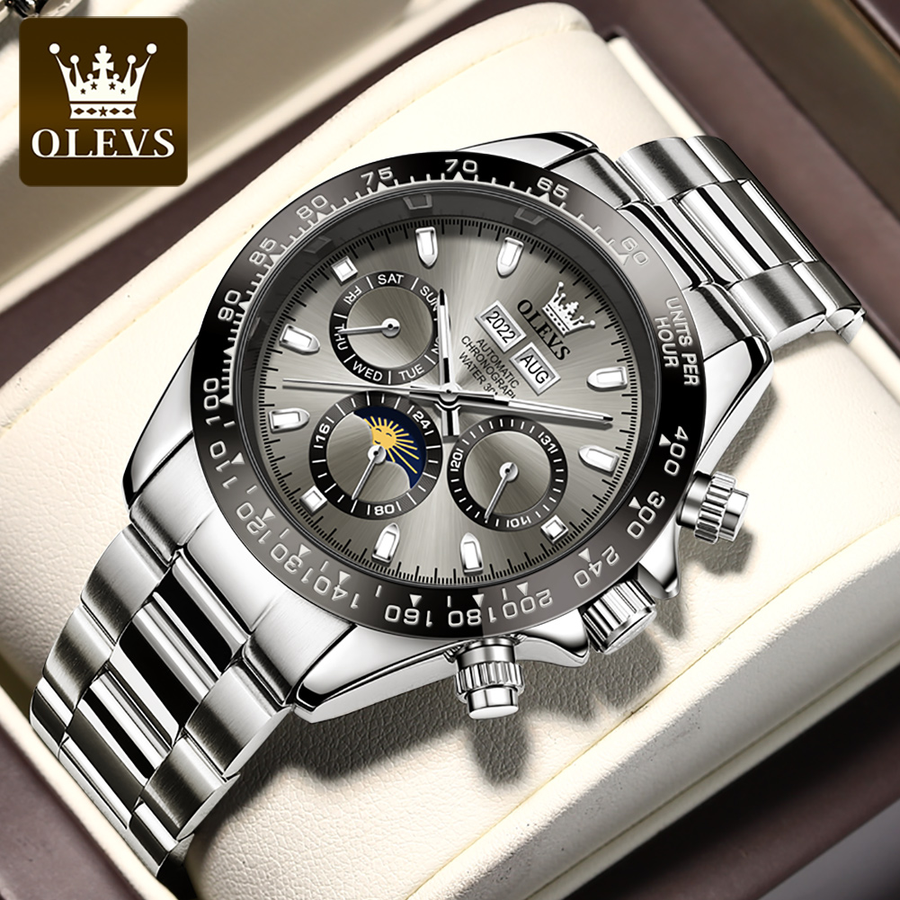 Seiko Watch 5 Sports - OLEVS 6654 luksusowy męski zegarek chronograf