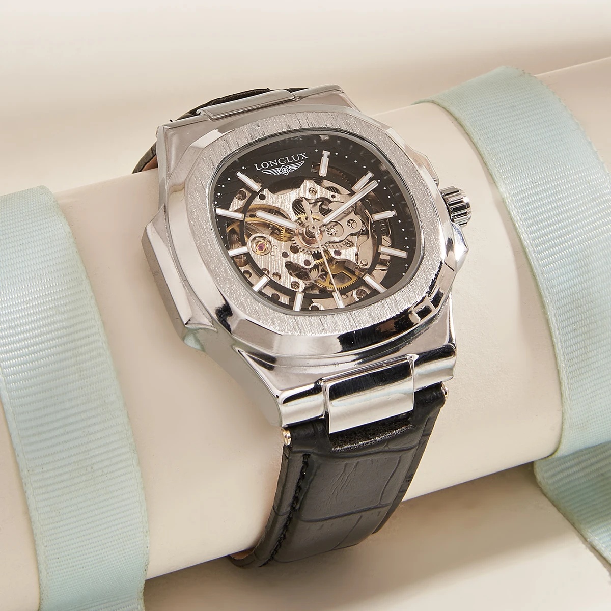 Luxury Watch And Price - Automatyczny Zegarek Mechaniczny Męski Skórzany Szkieletowy