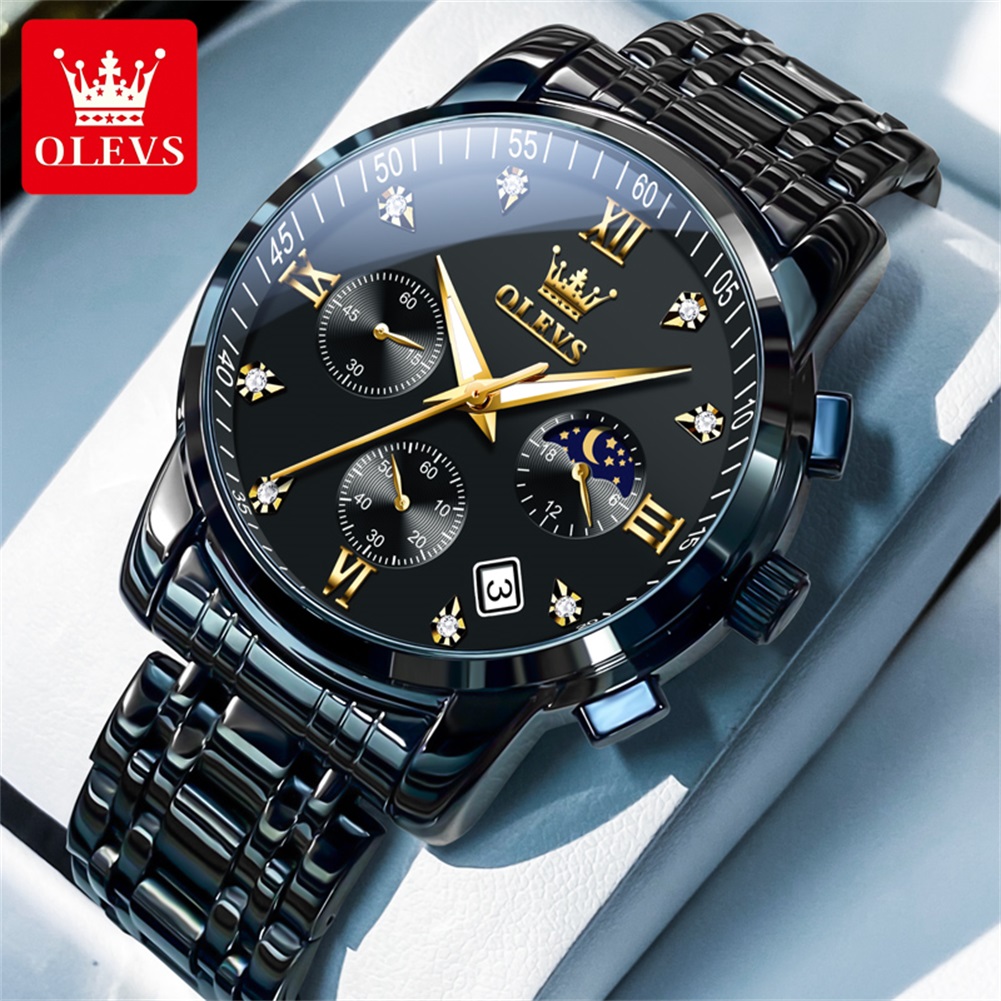 Luxury Watch Exhibition - OLEVS Popularne męskie zegarki ze stali