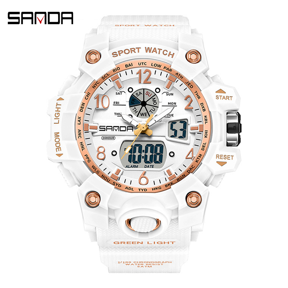 Luxury Watch Exhibition - SANDA luksusowej marki damskie zegarki cyfrowo-analogowe