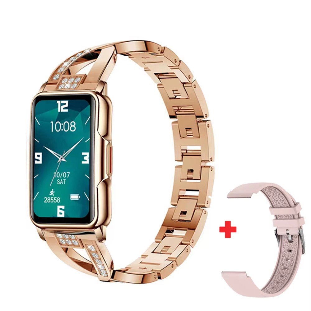 Luxury Watch On Wrist - Damski Smartwatch Luksusowy z Diamentami, Monitor