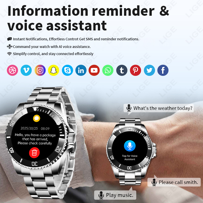 Smartwatch LIGE 2026 z ekranem – Luxury Watch On Wrist recenzja i cena